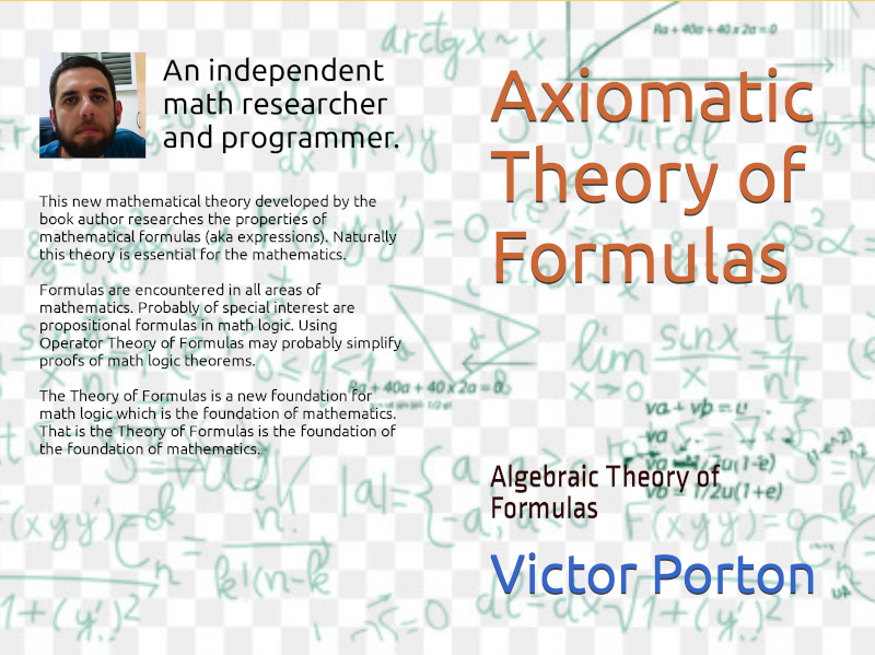 "Infinite formulas" book cover